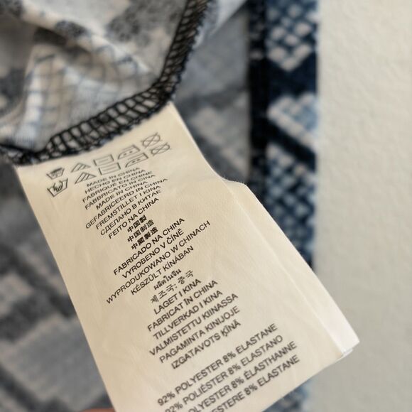 Michael Kors Blouse Women's Small Blue Snake Print Chain Tank Top Career - Picture 7 of 8